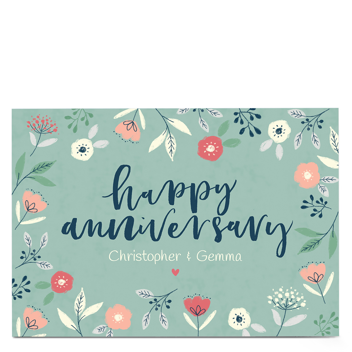 Personalised Nikki Whiston Anniversary Card - Floral