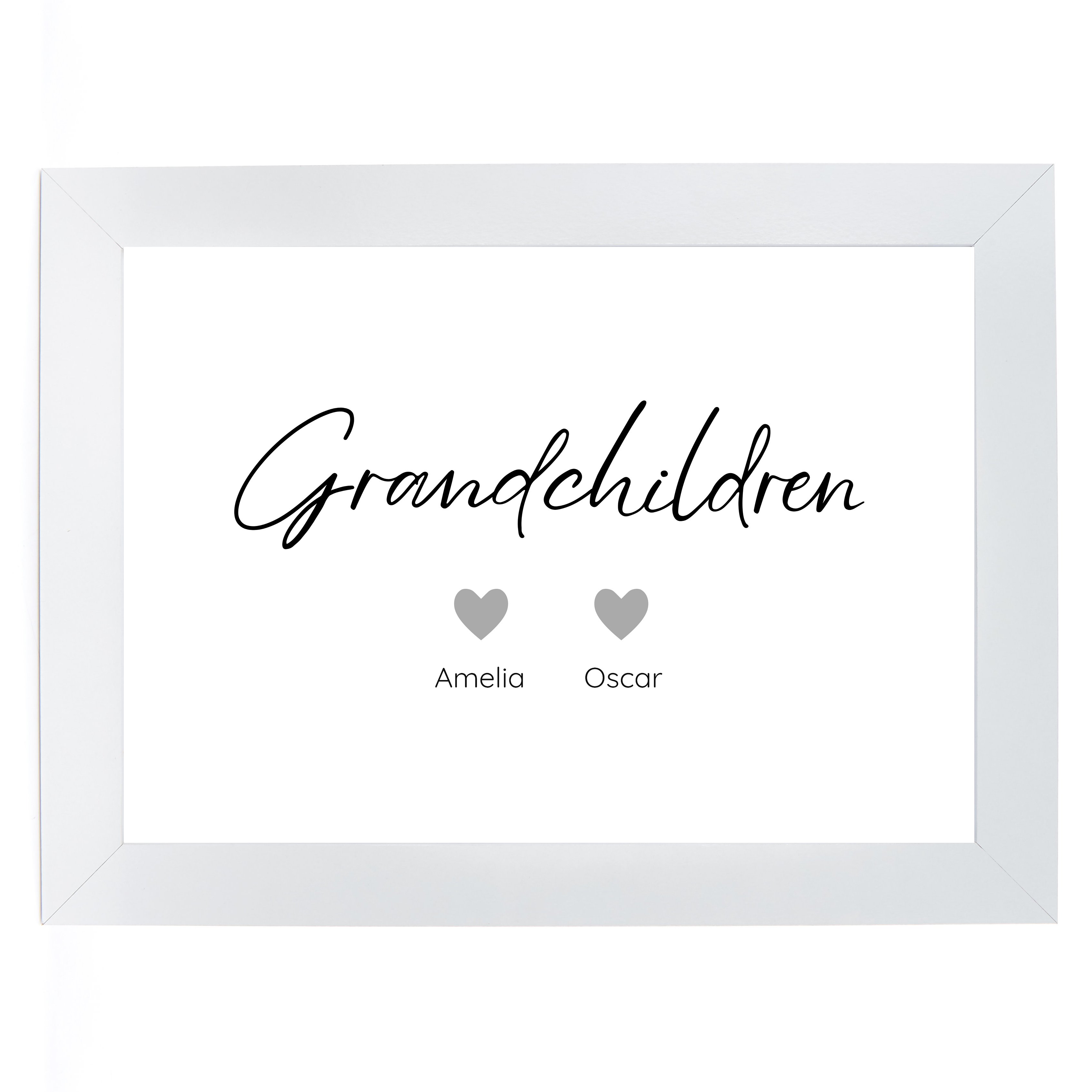 Personalised Print - Grandchildren 2 Hearts