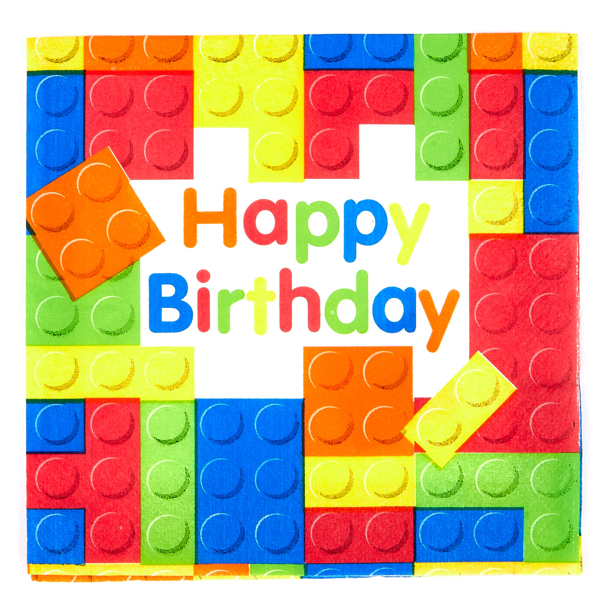 Birthday Building Blocks Party Tableware & Decoration Bundle - 16 Guests