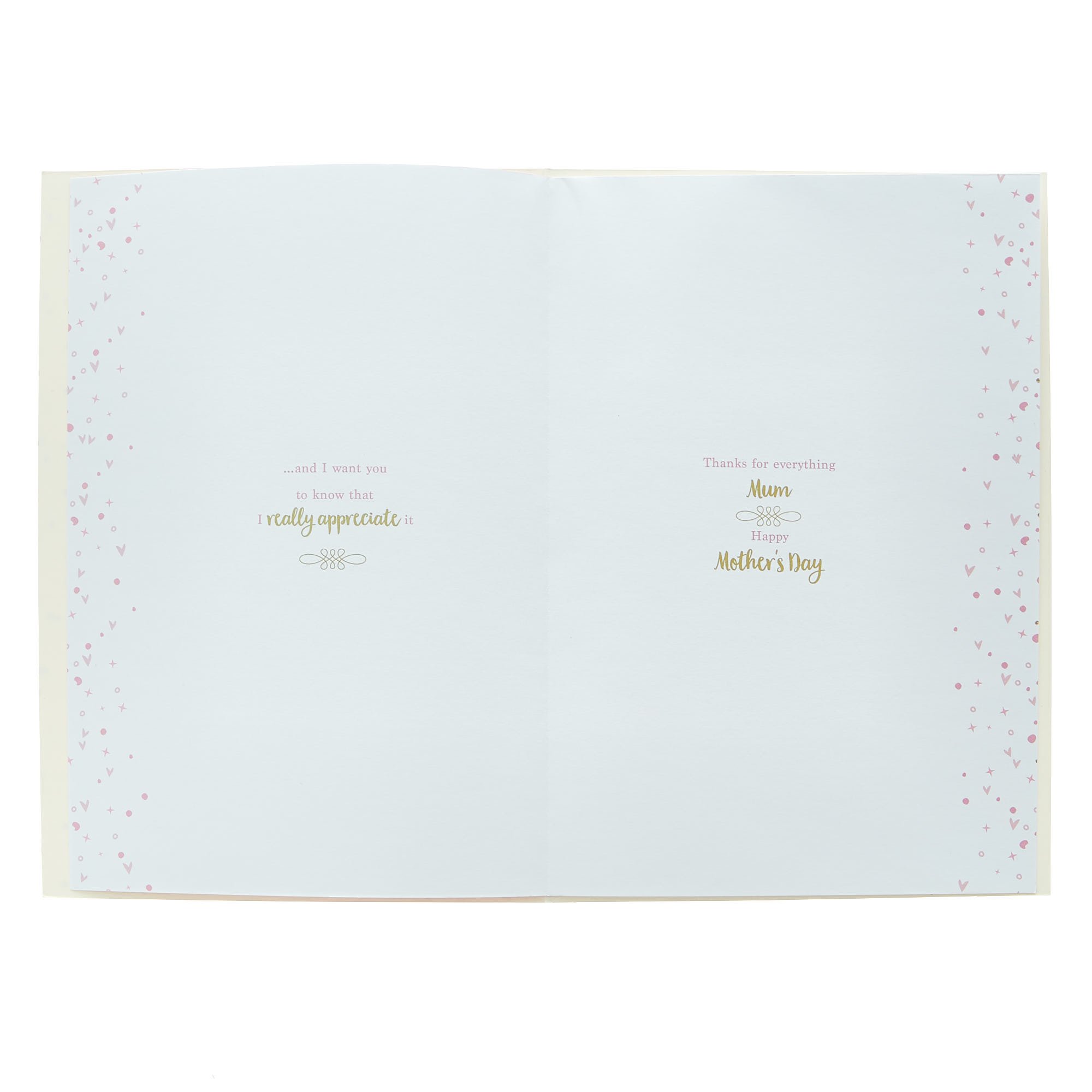 Mum From Your Daughter Pink & White Mother's Day Card