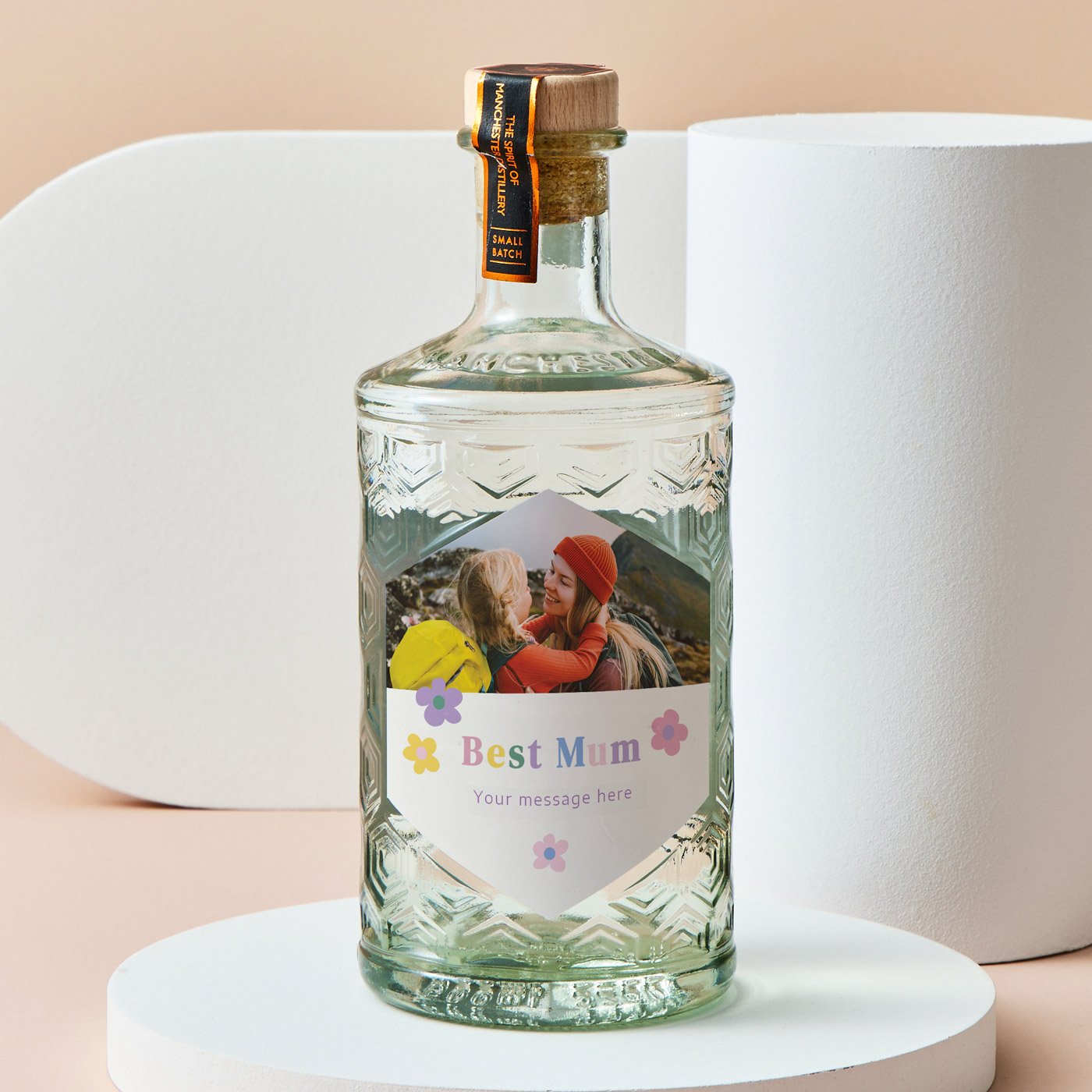 Personalised Photo Upload Manchester Gin - Best Mum Flower Design