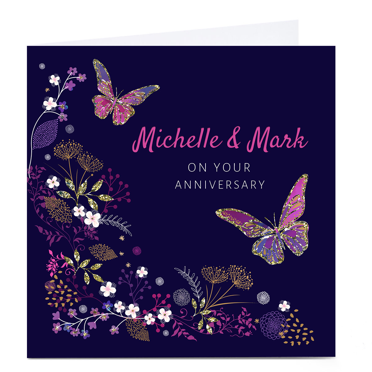 Personalised Kerry Spurling Anniversary Card - Butterflies