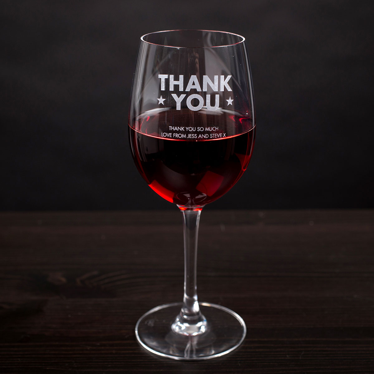 Personalised Thank You Stars Wine Glass