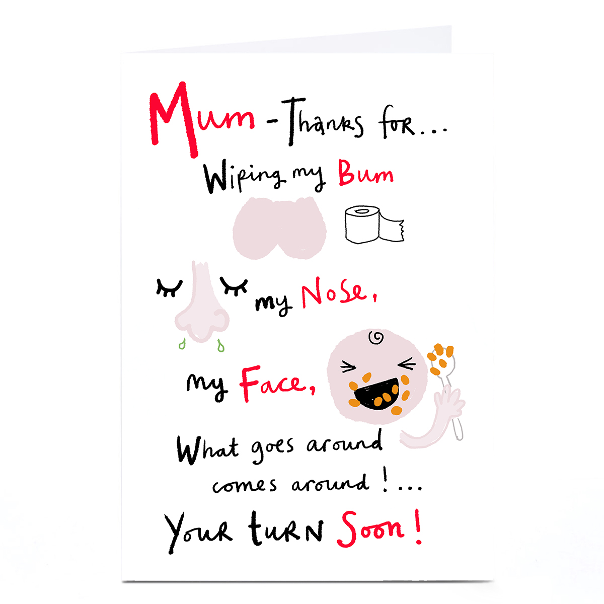 Personalised Lindsay Kirby Mother's Day Card - Mum Thanks For