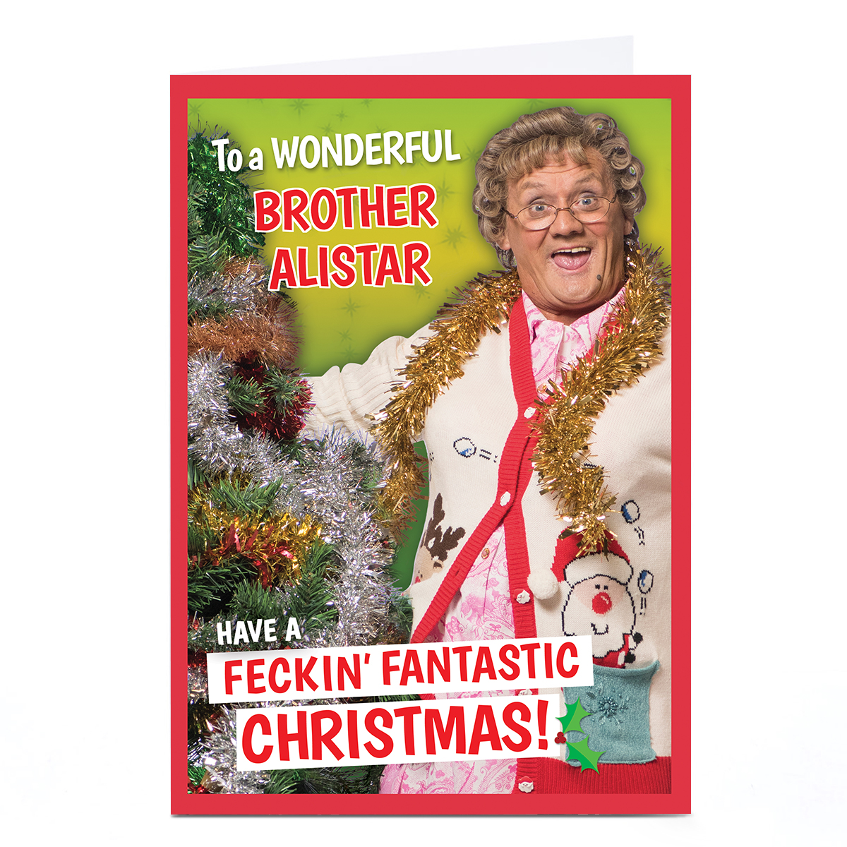Personalised Mrs. Brown's Boys Christmas Card - Brother