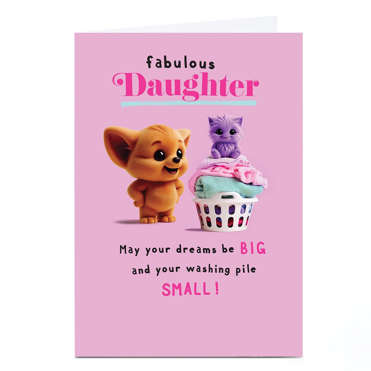 Wimzee Birthday Card - Washing Pile, Daughter