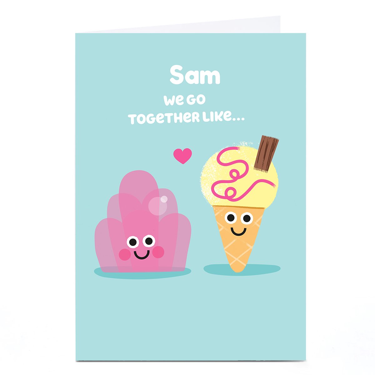 Personalised Hello Munki Valentine's Day Card - Jelly & Icecream