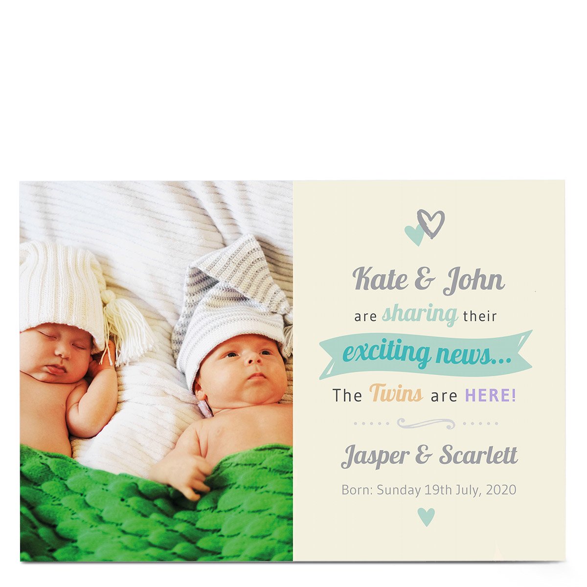 Personalised Photo Card - Baby Exciting News
