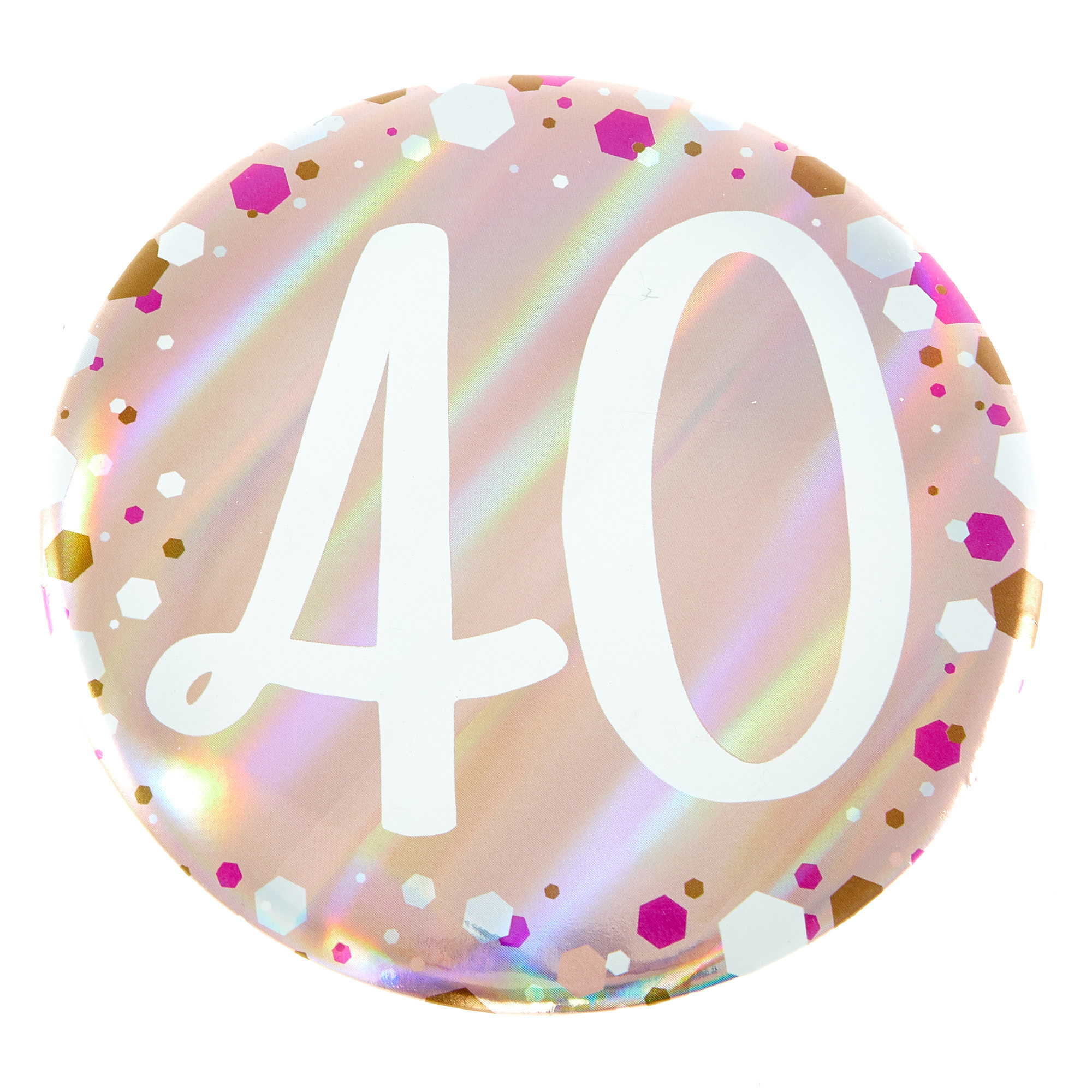 Giant 40th Birthday Badge - Pink