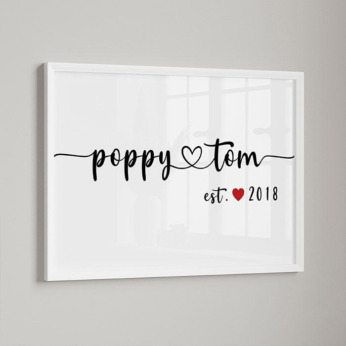Personalised Couples Established Date Print