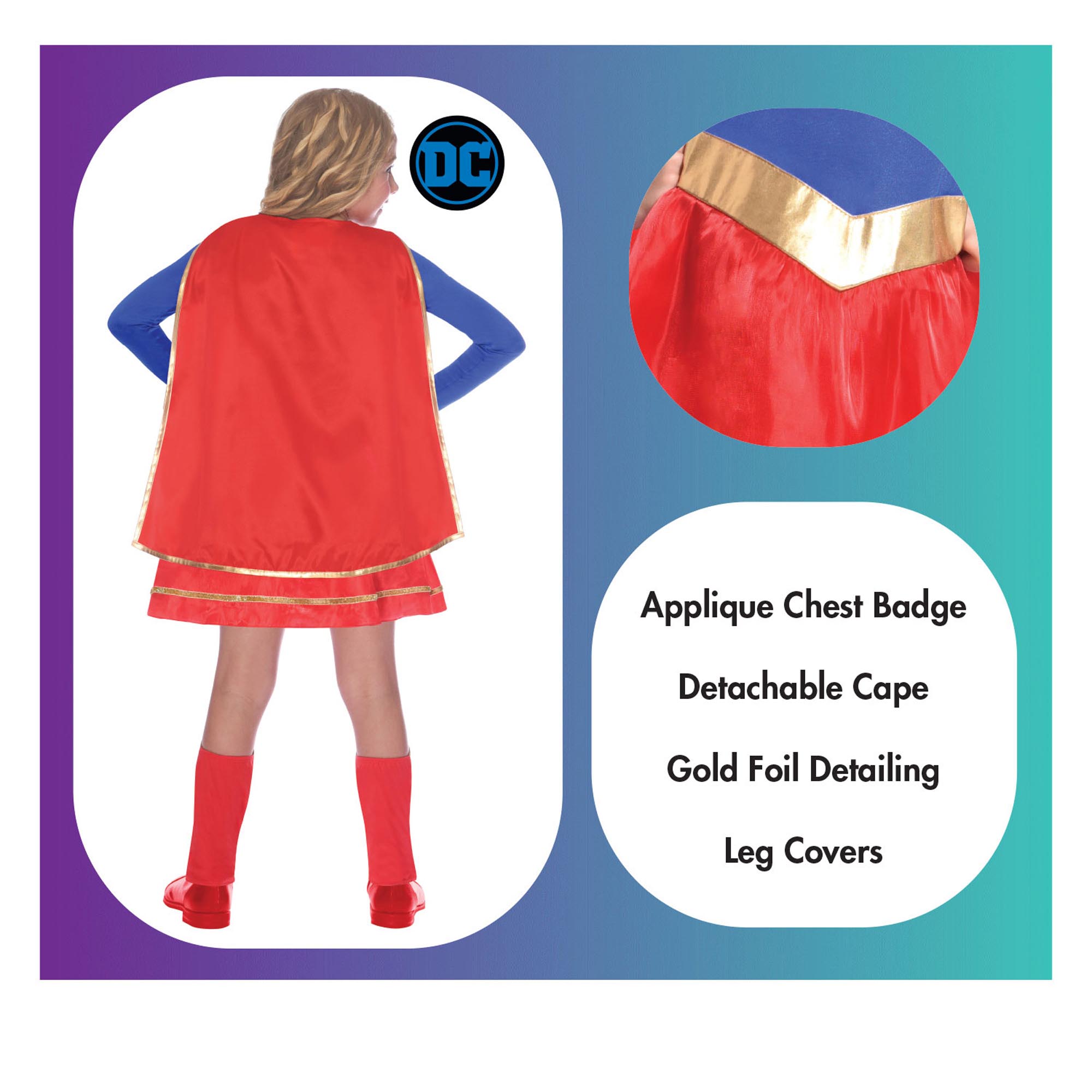 Official Supergirl Classic Children's Fancy Dress Costume