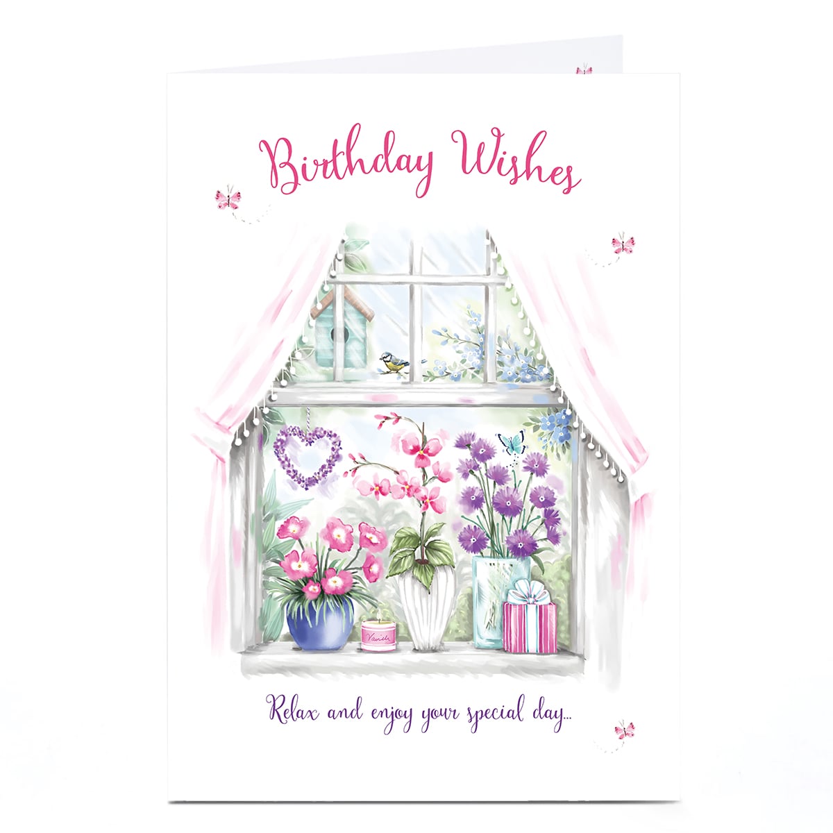 Birthday Card - Lady Reading Peaceful Garden