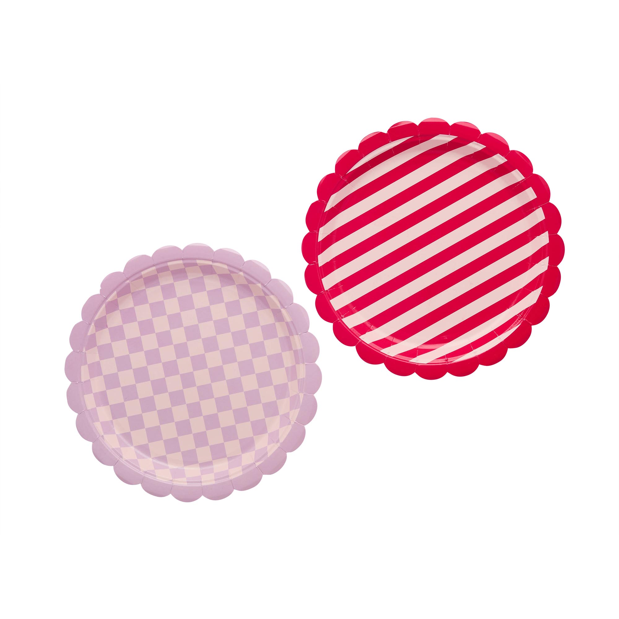 Checkerboard & Striped Paper Plates - Pack of 8 