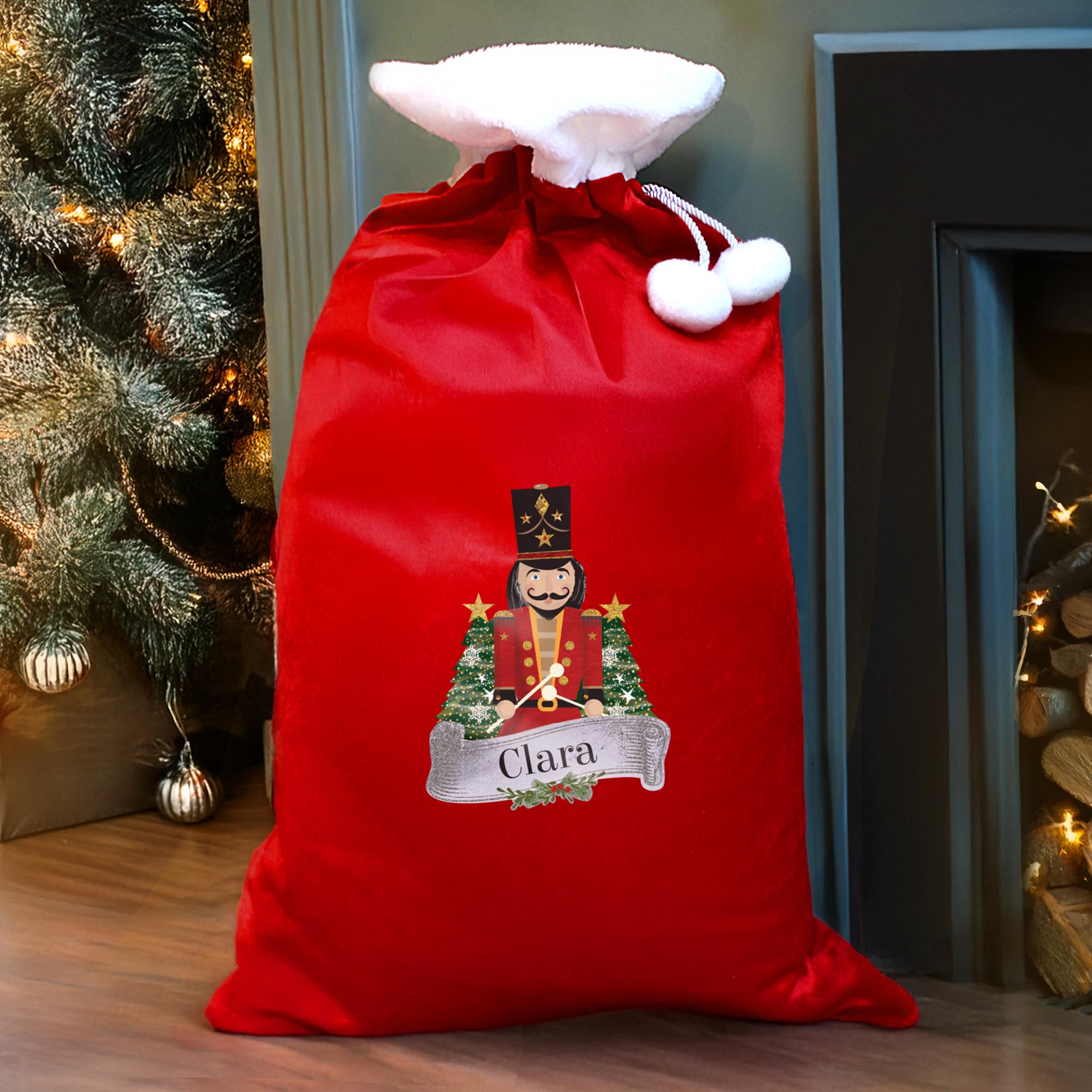 Personalised Me to You Reindeer Luxury Pom Pom Red Sack