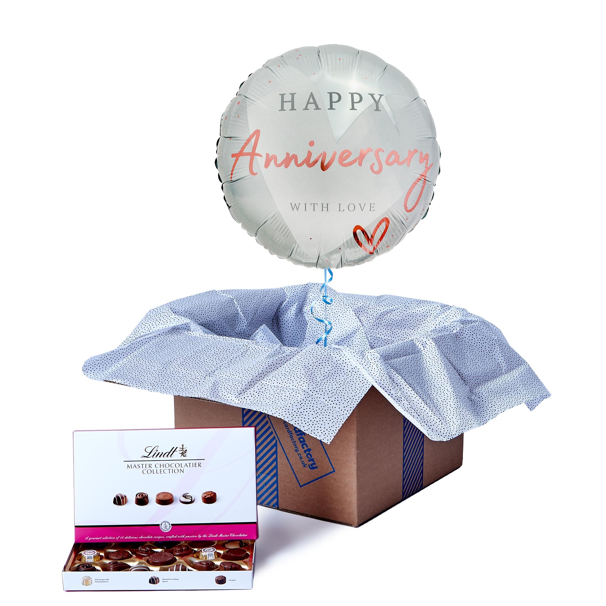With Love Happy Anniversary Balloon & Lindt Chocolates