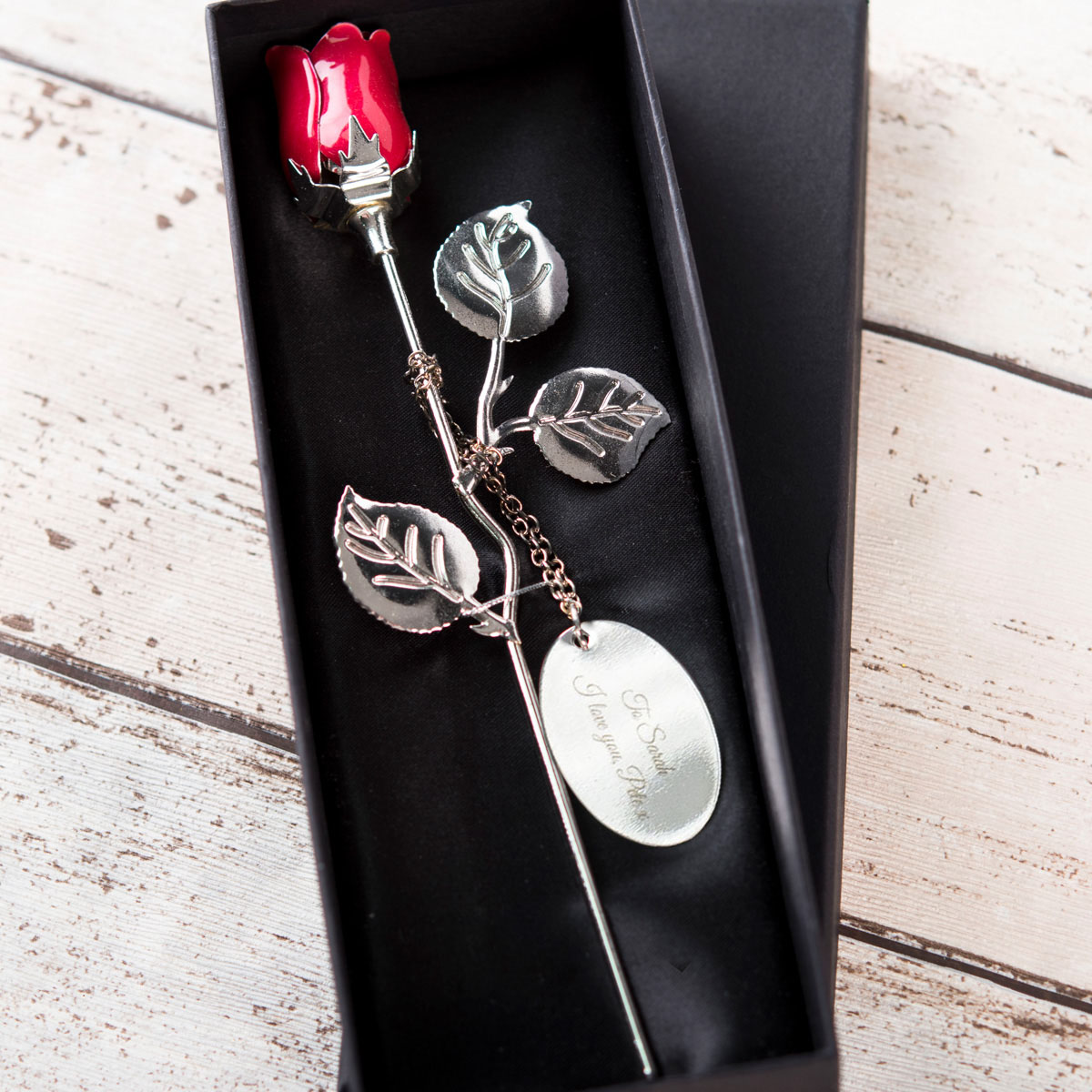 Personalised Engraved Silver-Plated Rose