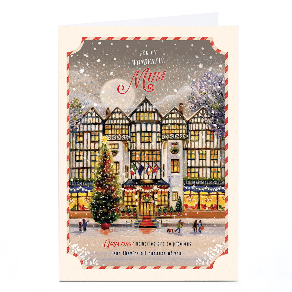 Personalised Christmas Card - Village Scene, Mum