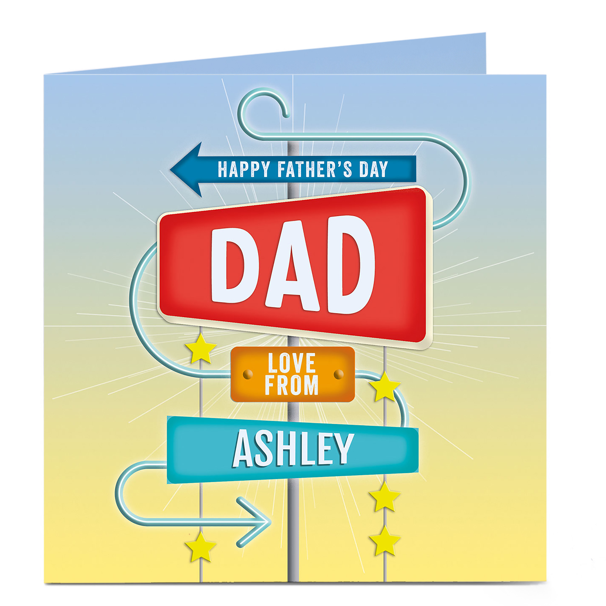 Personalised Father's Day Card - Arrows And Signs