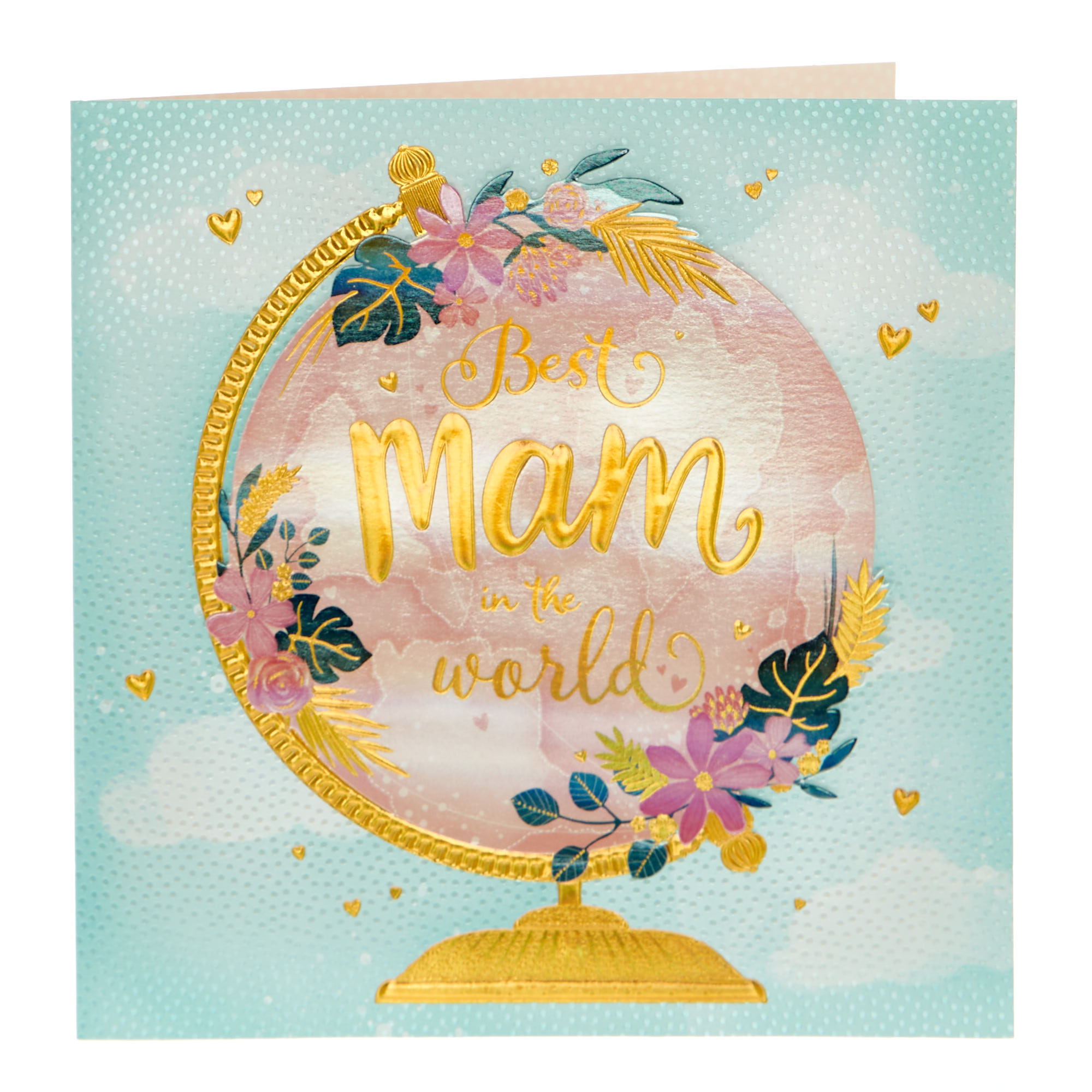 Best Mam In The World Globe Mother's Day Card