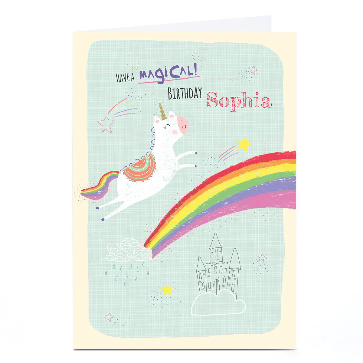 Personalised Cory Reid Birthday Card - Unicorn