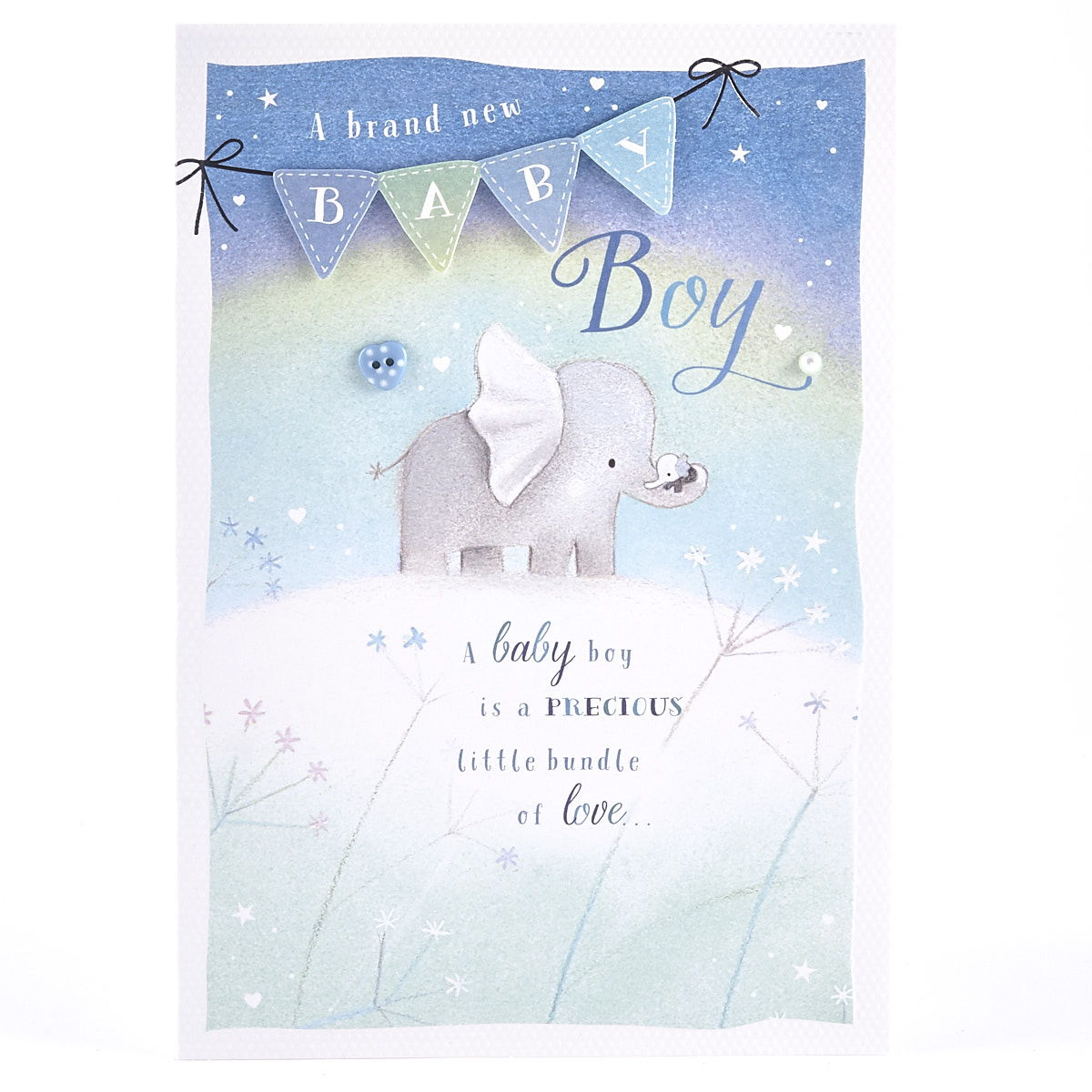 Baby Boy Card - Elephants