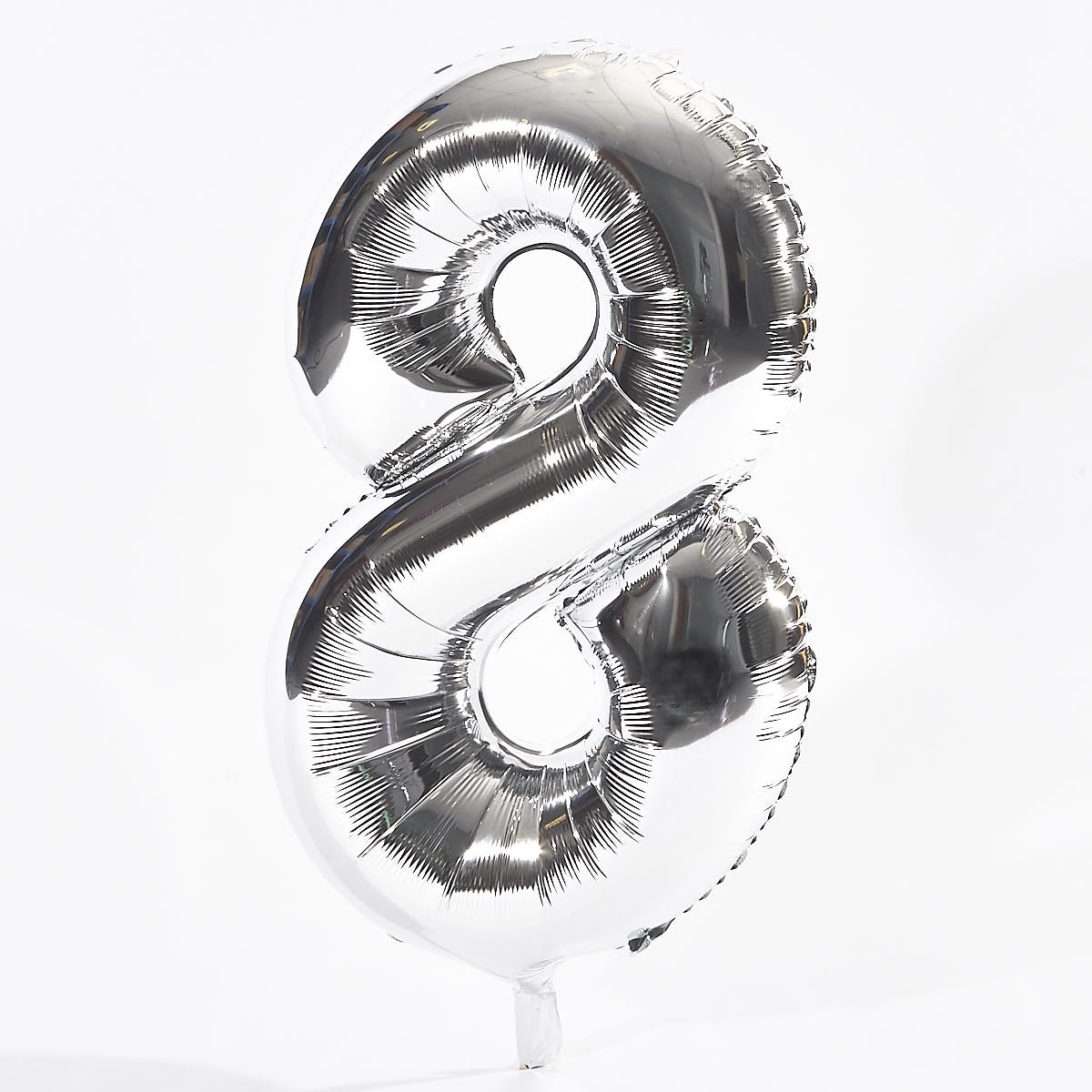 Silver Number 8 Foil Giant Helium Balloon (Deflated)