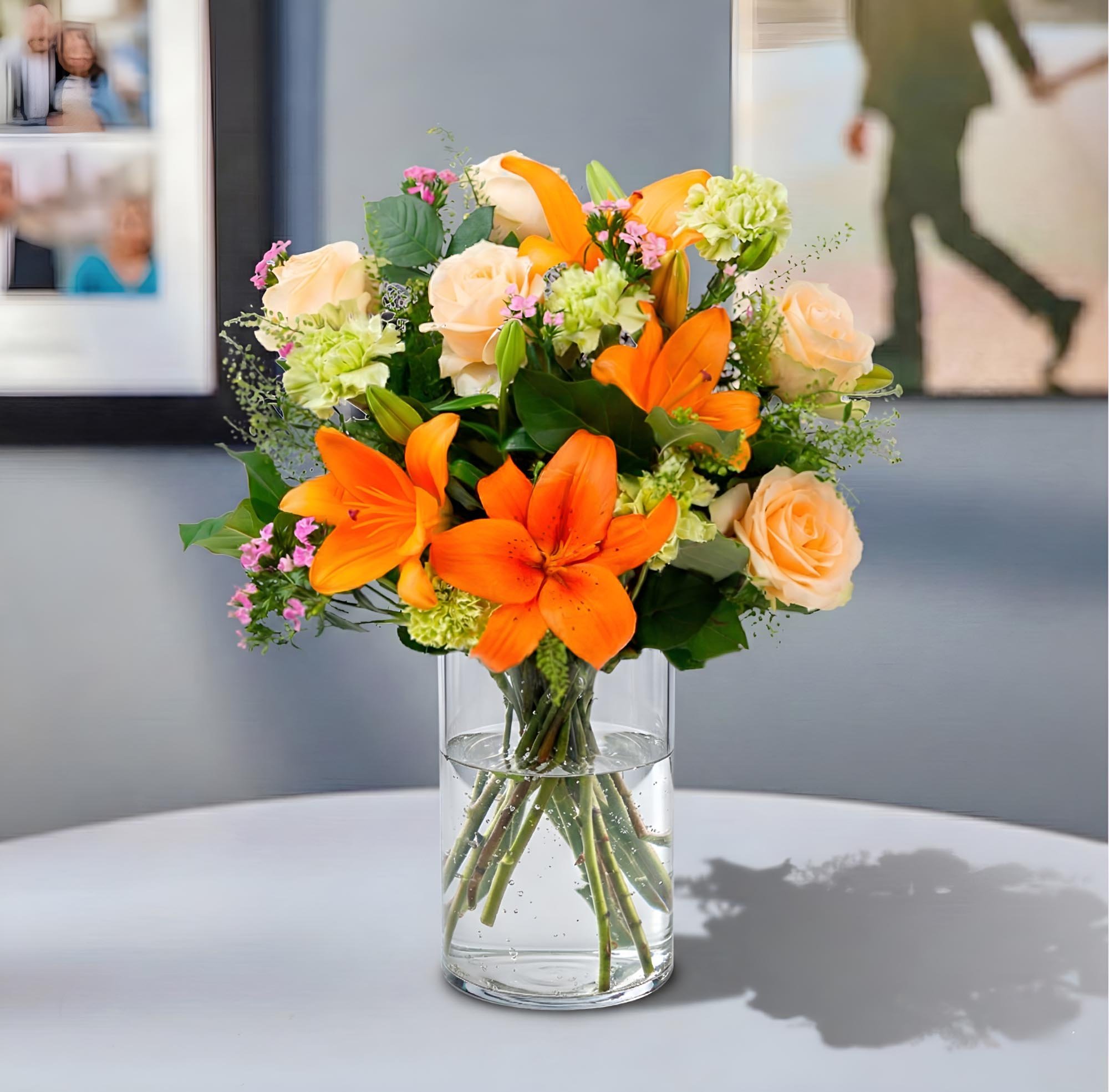 Blossoming Gifts Coral Charm Flower Bouquet - Free Delivery!