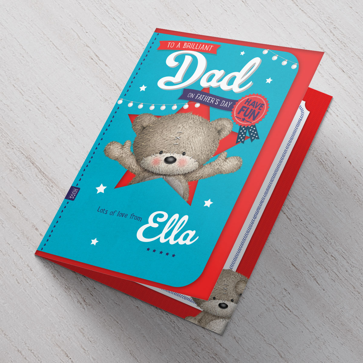 Hugs Personalised Father's Day Card - Brilliant Dad
