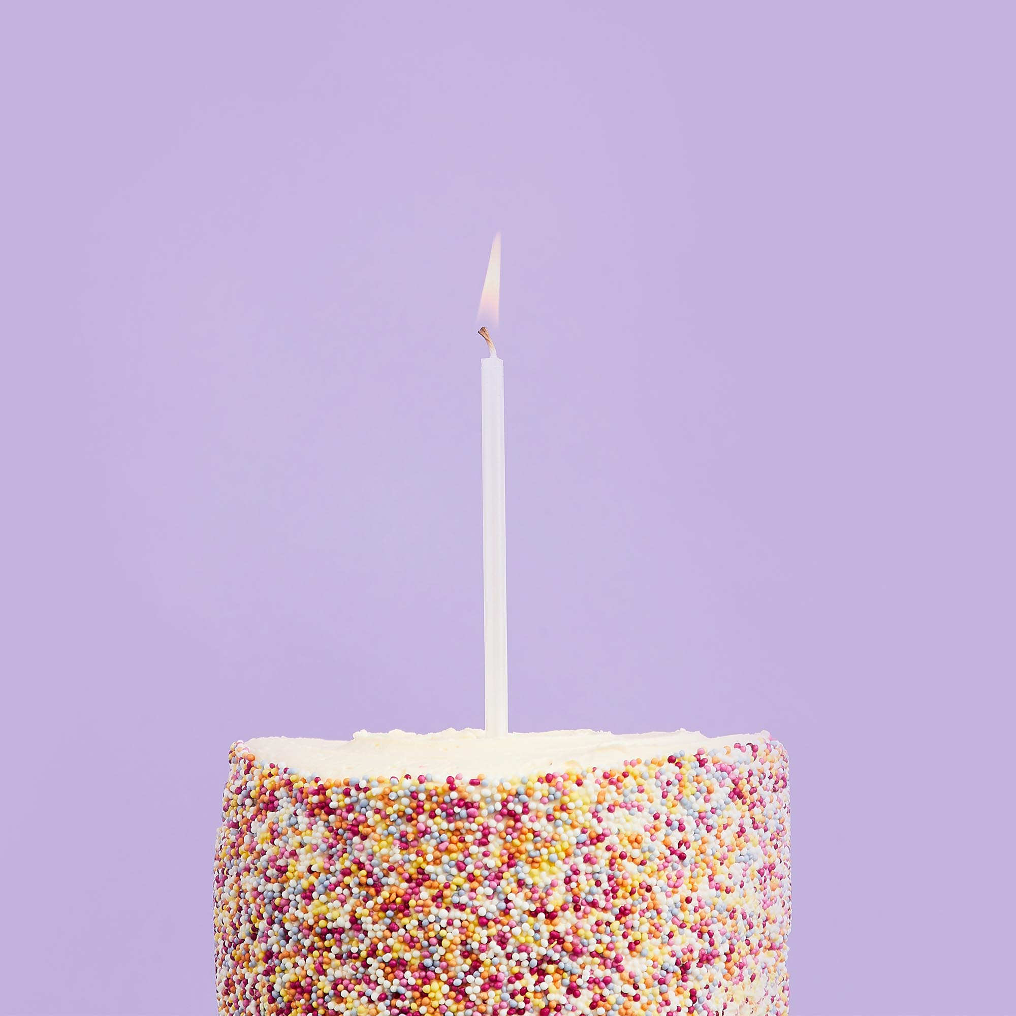 White Skinny Cake Candles - Pack of 12