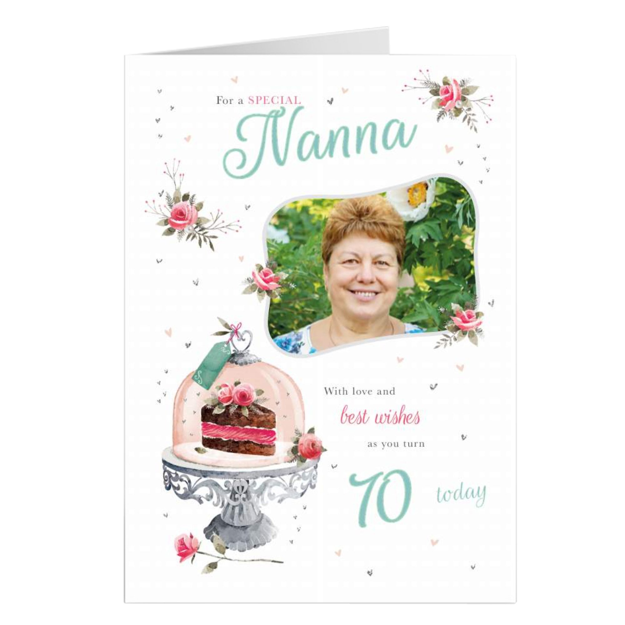 Photo Birthday Card - Nanna, Love & Best Wishes Cake