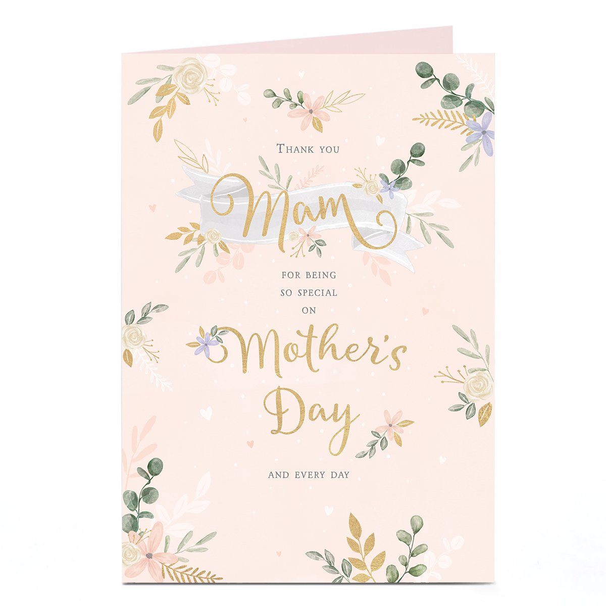 Personalised Mother's Day Card - Thank You Mam