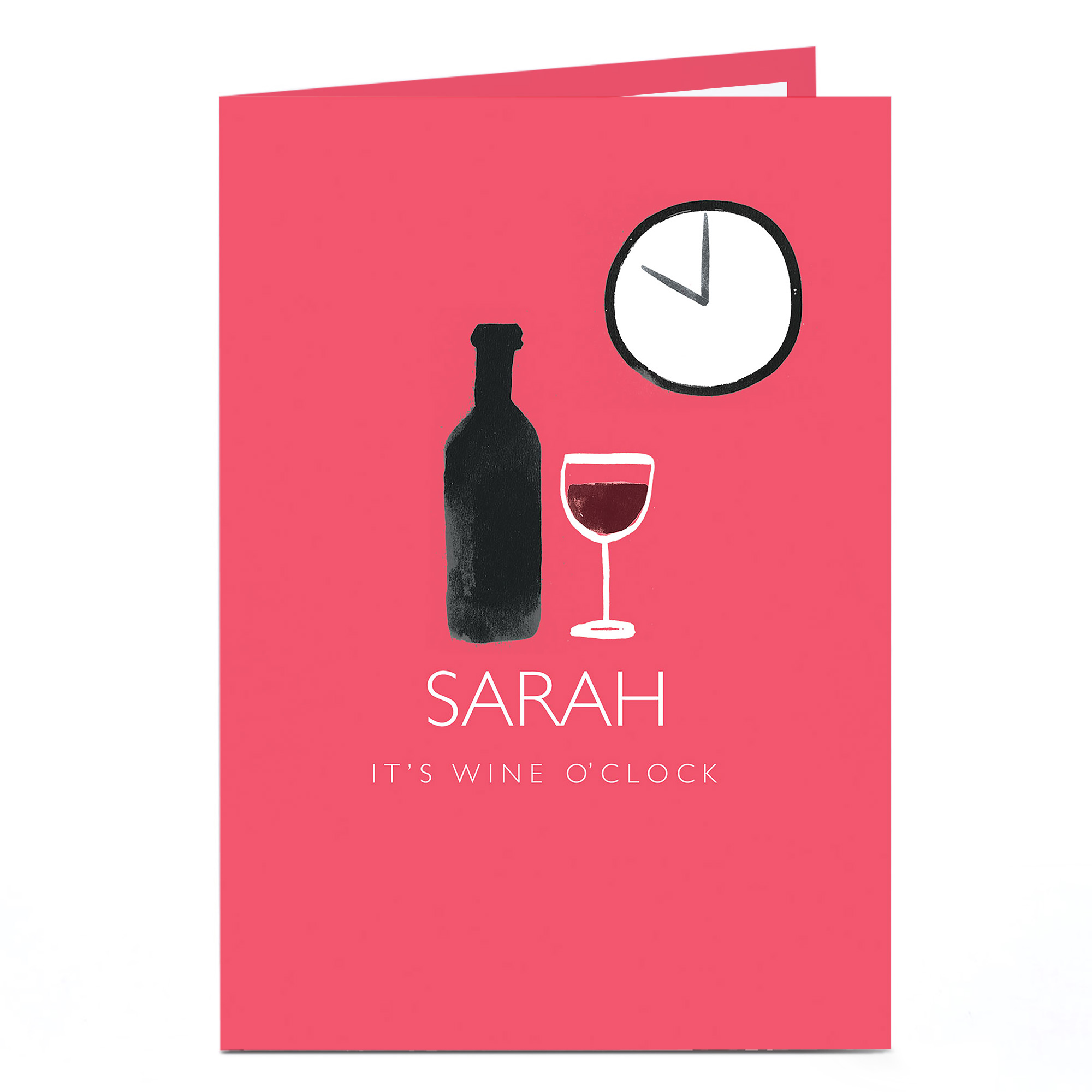 Personalised Birthday Card - It's Wine O'Clock