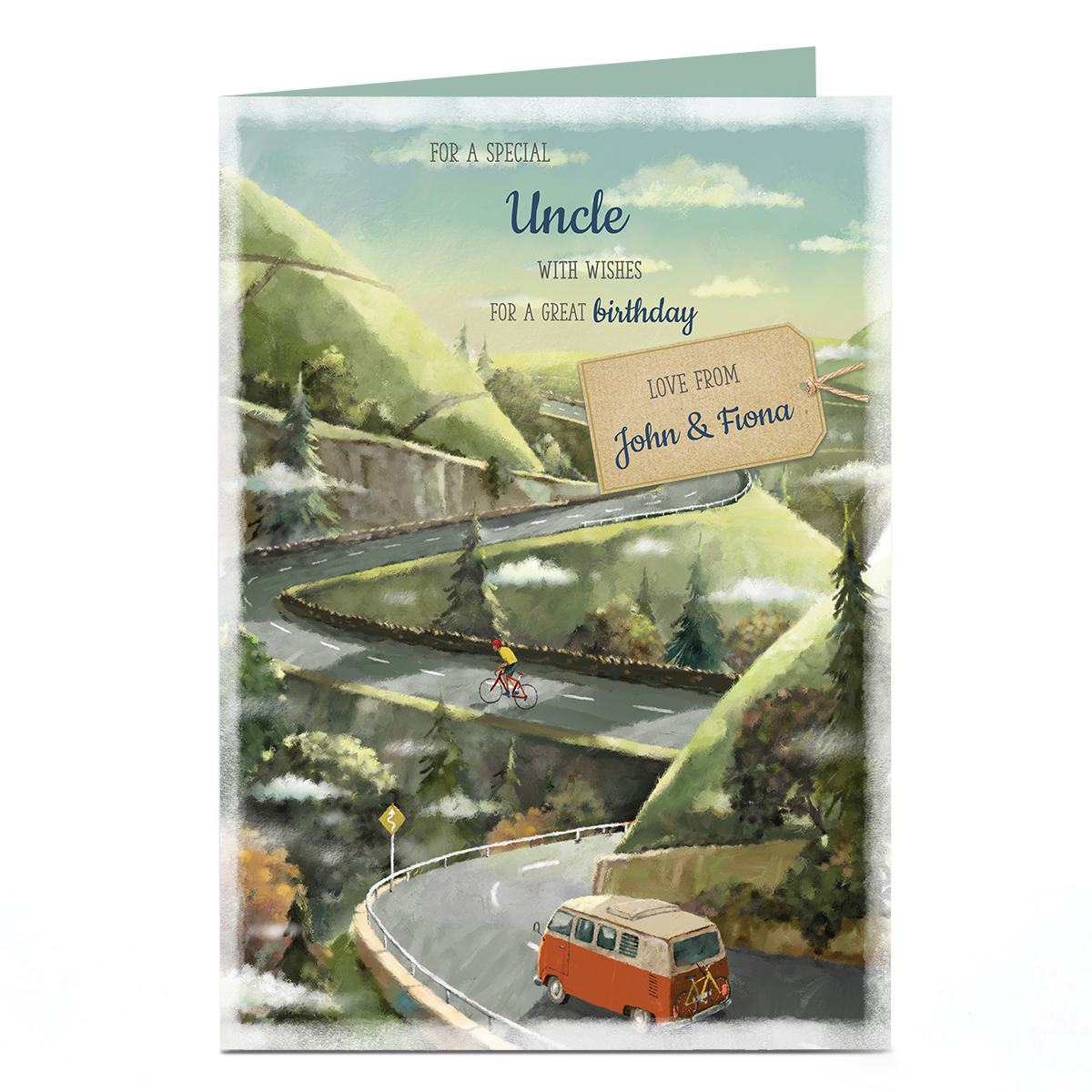 Personalised Birthday Card - Uncle Country Camper Van
