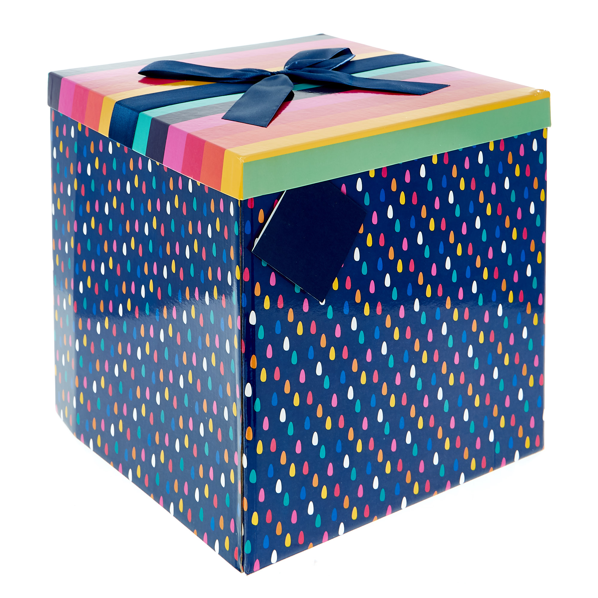 Jumbo Flat-Pack Gift Box - Stripes & Raindrops