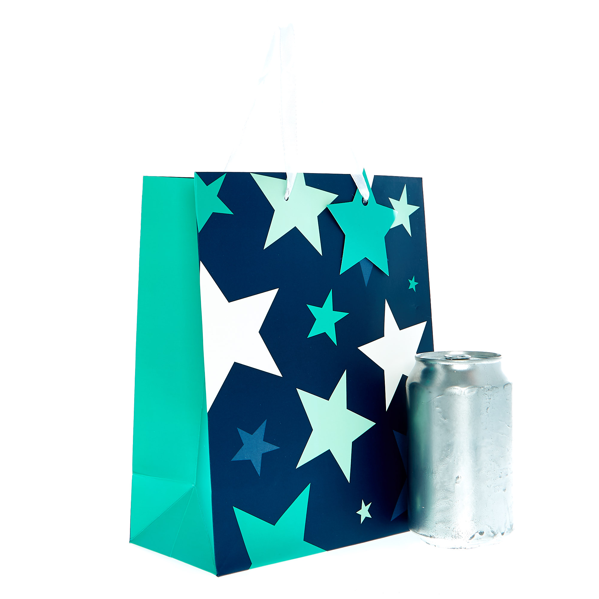 Medium Portrait Gift Bag - Blue Stars