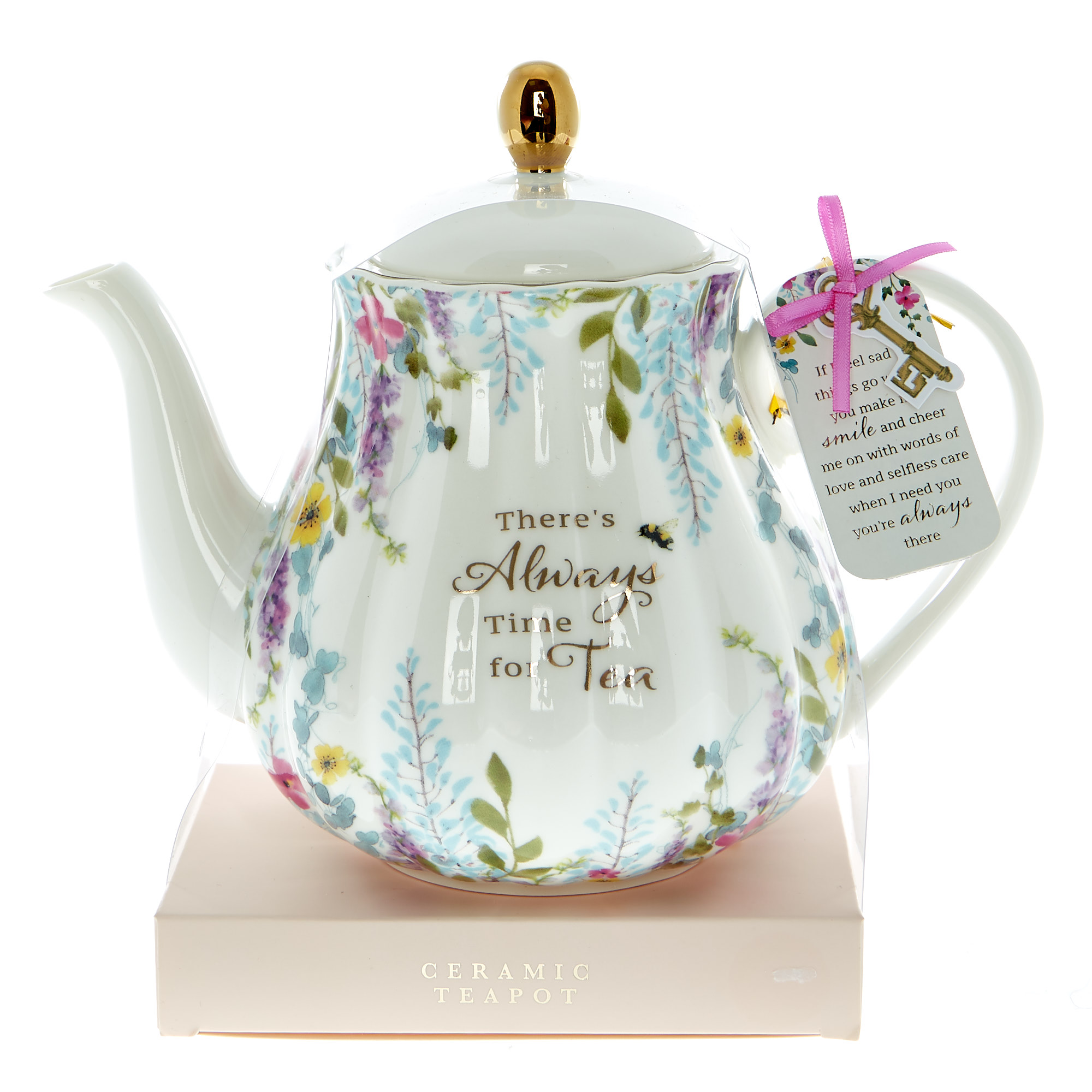 There's Always Time For Tea Ceramic Teapot 