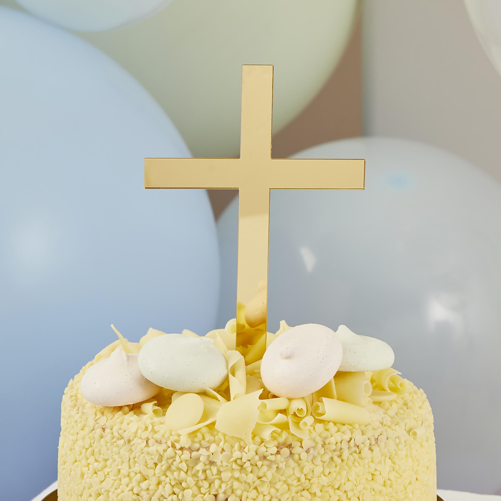Gold Cross Acrylic Cake Topper