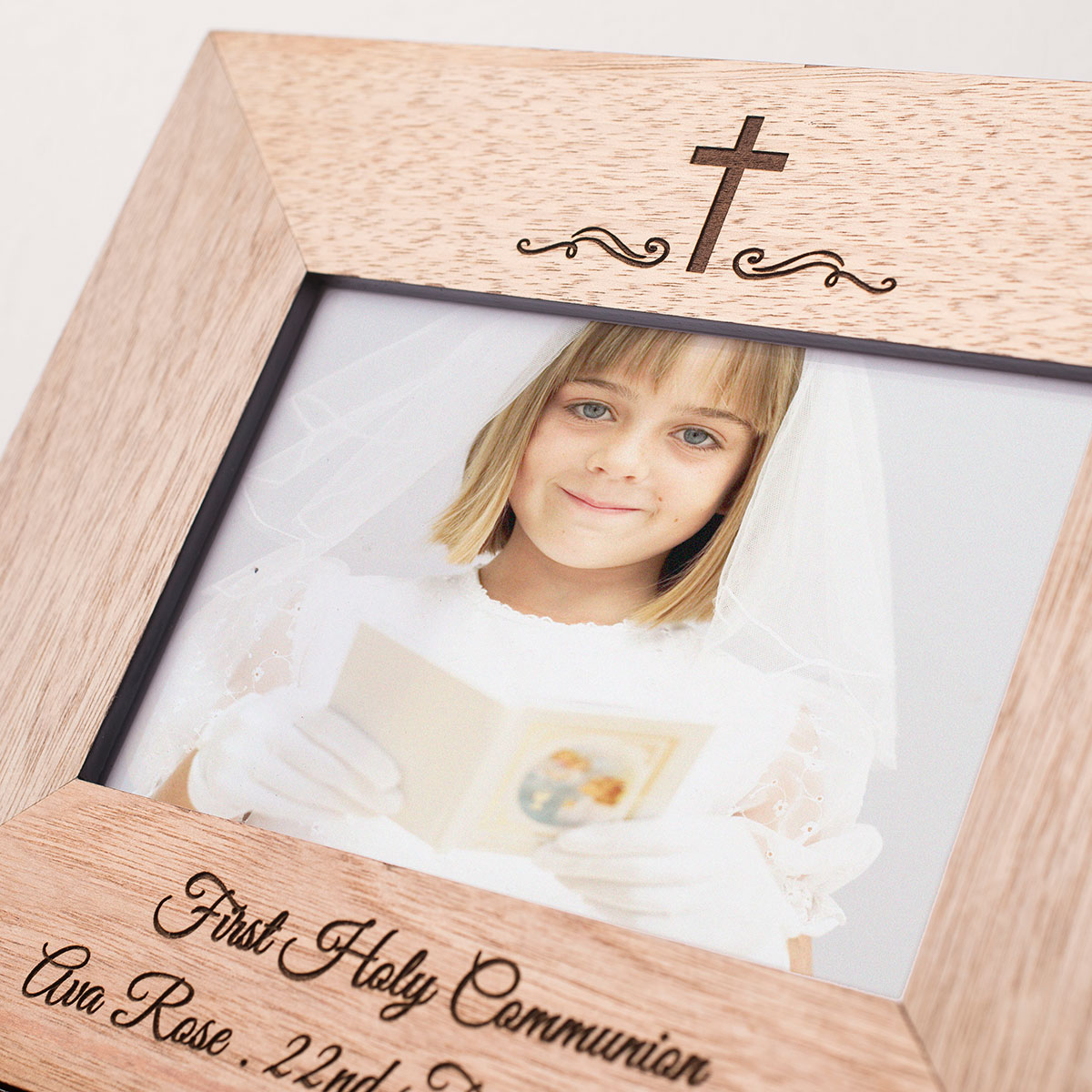 Personalised Engraved Wooden Photo Frame - Holy Communion