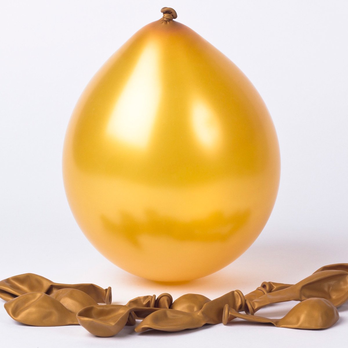 Metallic Gold Small Air-fill Latex Balloons, Pack Of 10