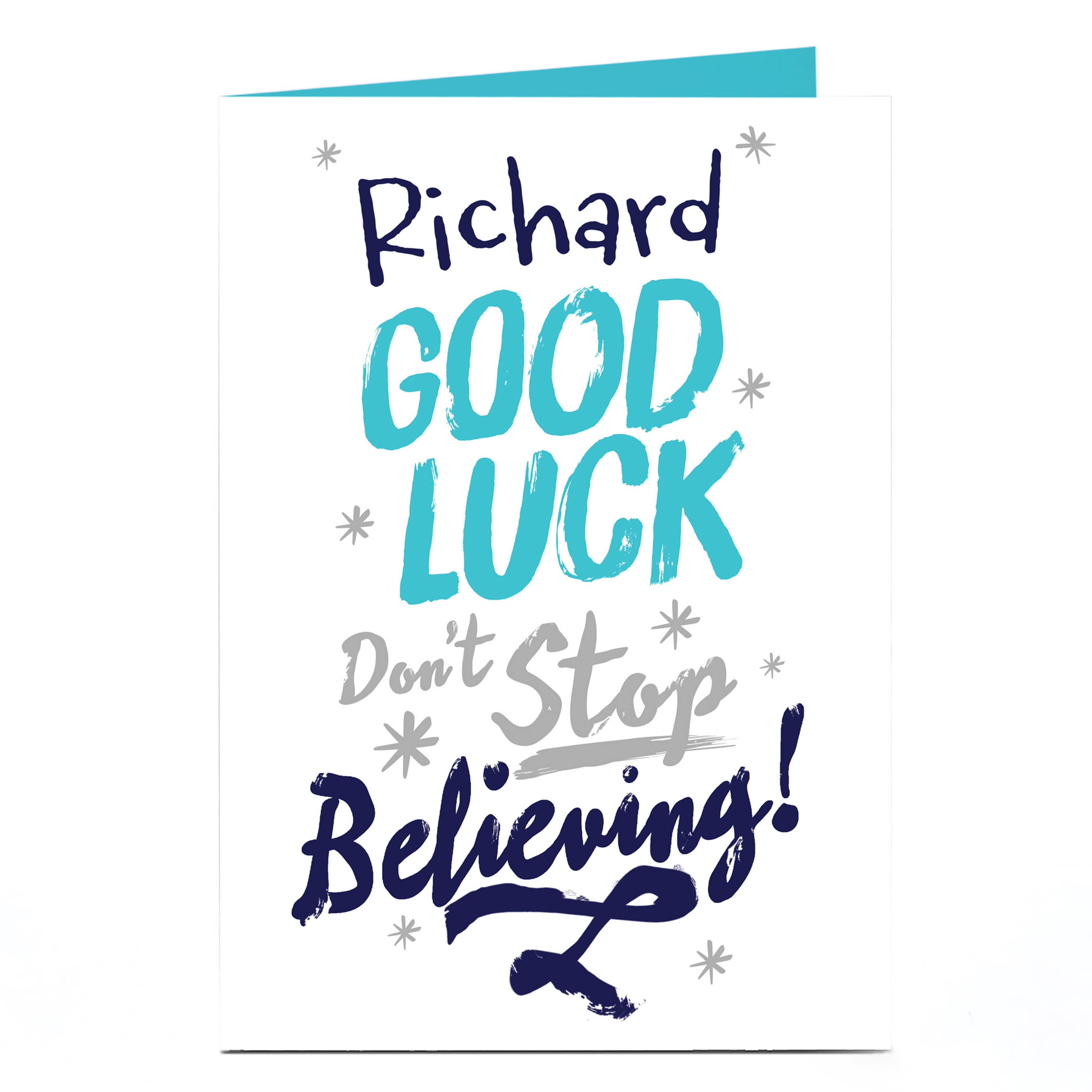 Personalised Good Luck Card - Don't Stop Believing