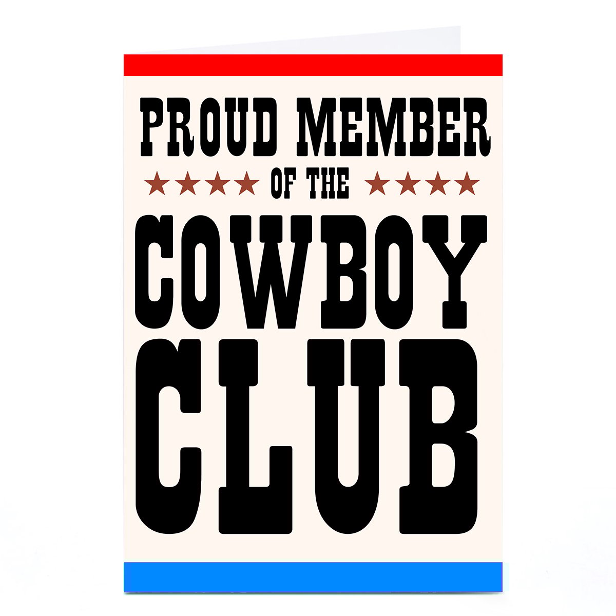 Personalised Card - Proud Member of the Cowboy Club