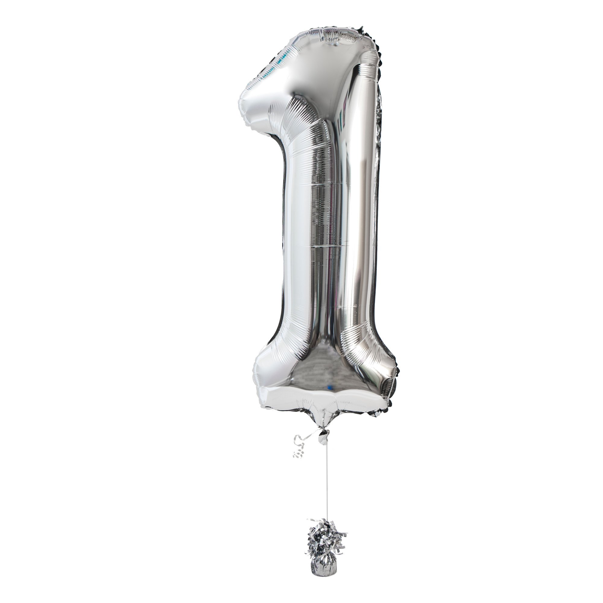 Large Silver Number 1 Inflated Balloon Arrangement 