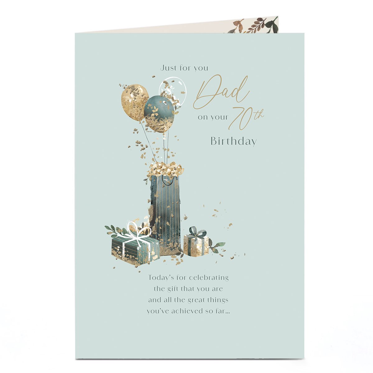 70th Birthday Card - Gift and Great Things, Dad