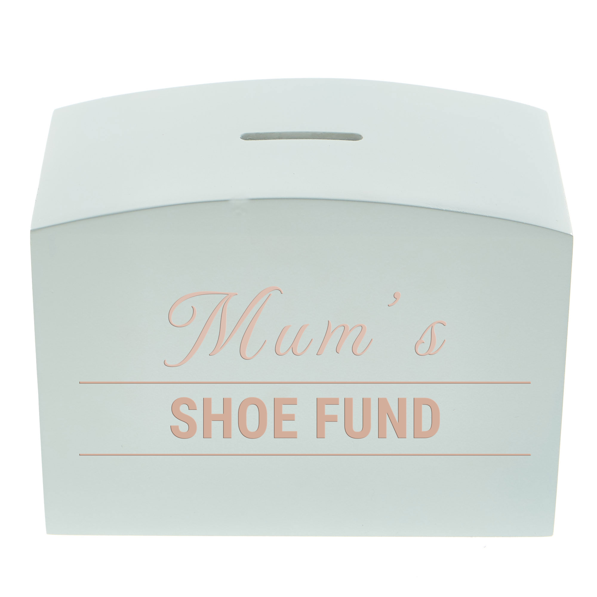 Personalised Engraved White Wooden Money Box