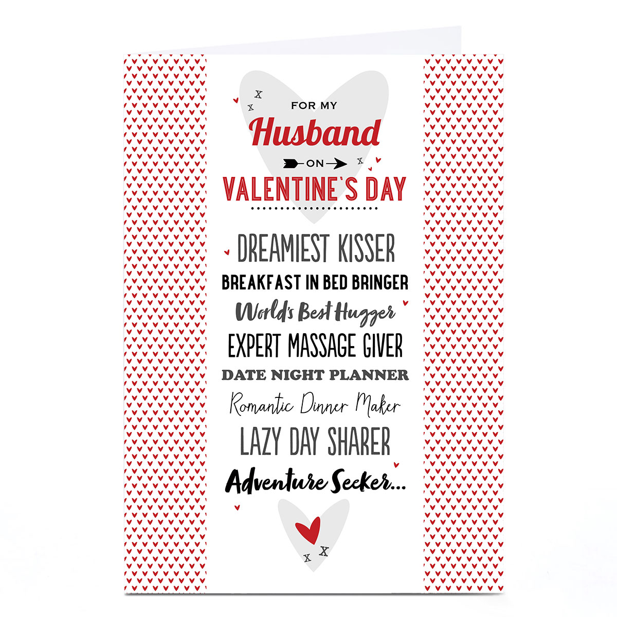 Personalised Valentine's Day Card - List of Qualities, Husband