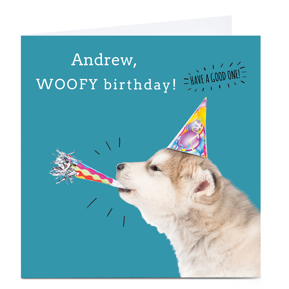 Personalised Birthday Card - Dog Woofy Birthday