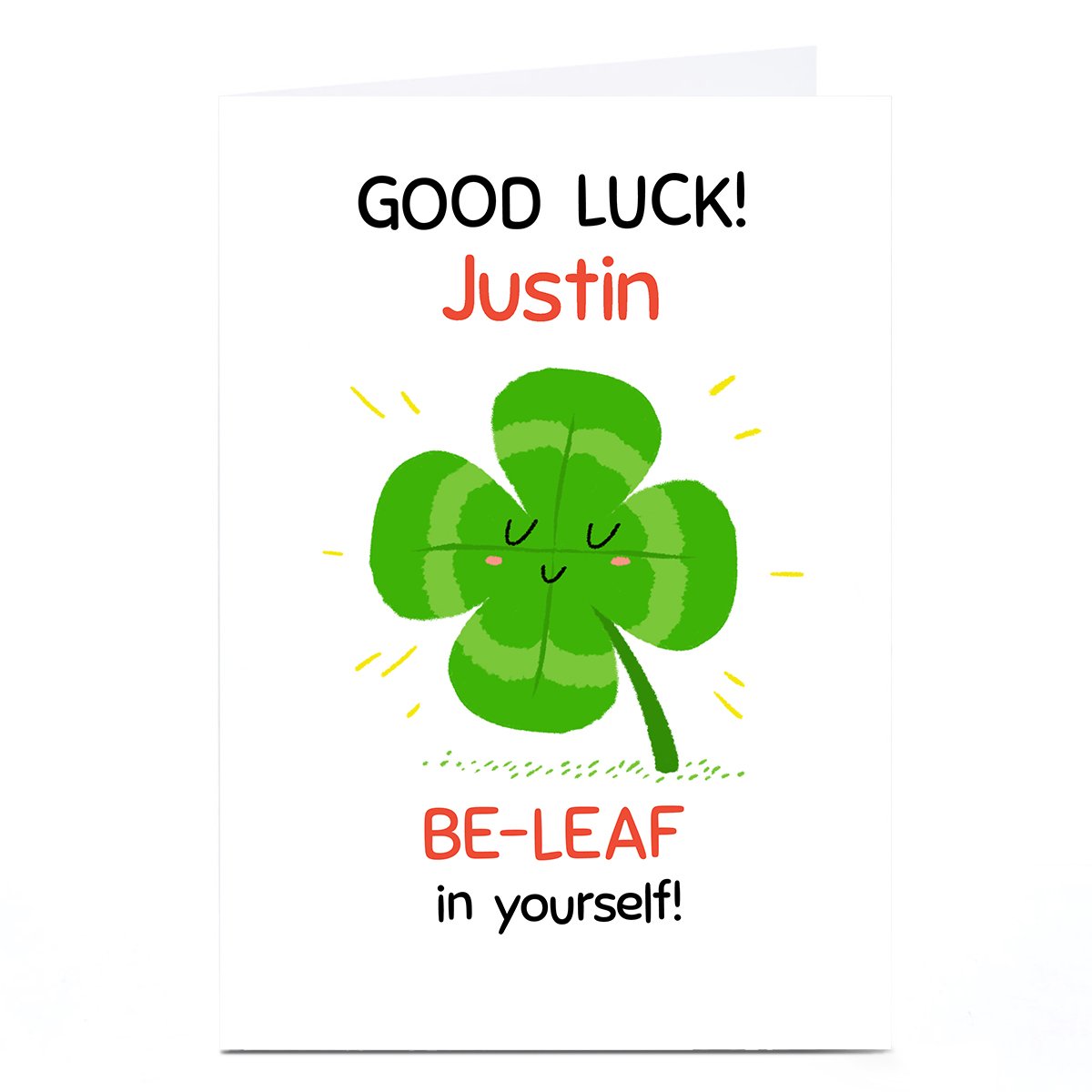 Personalised Hew Ma Good Luck Card
