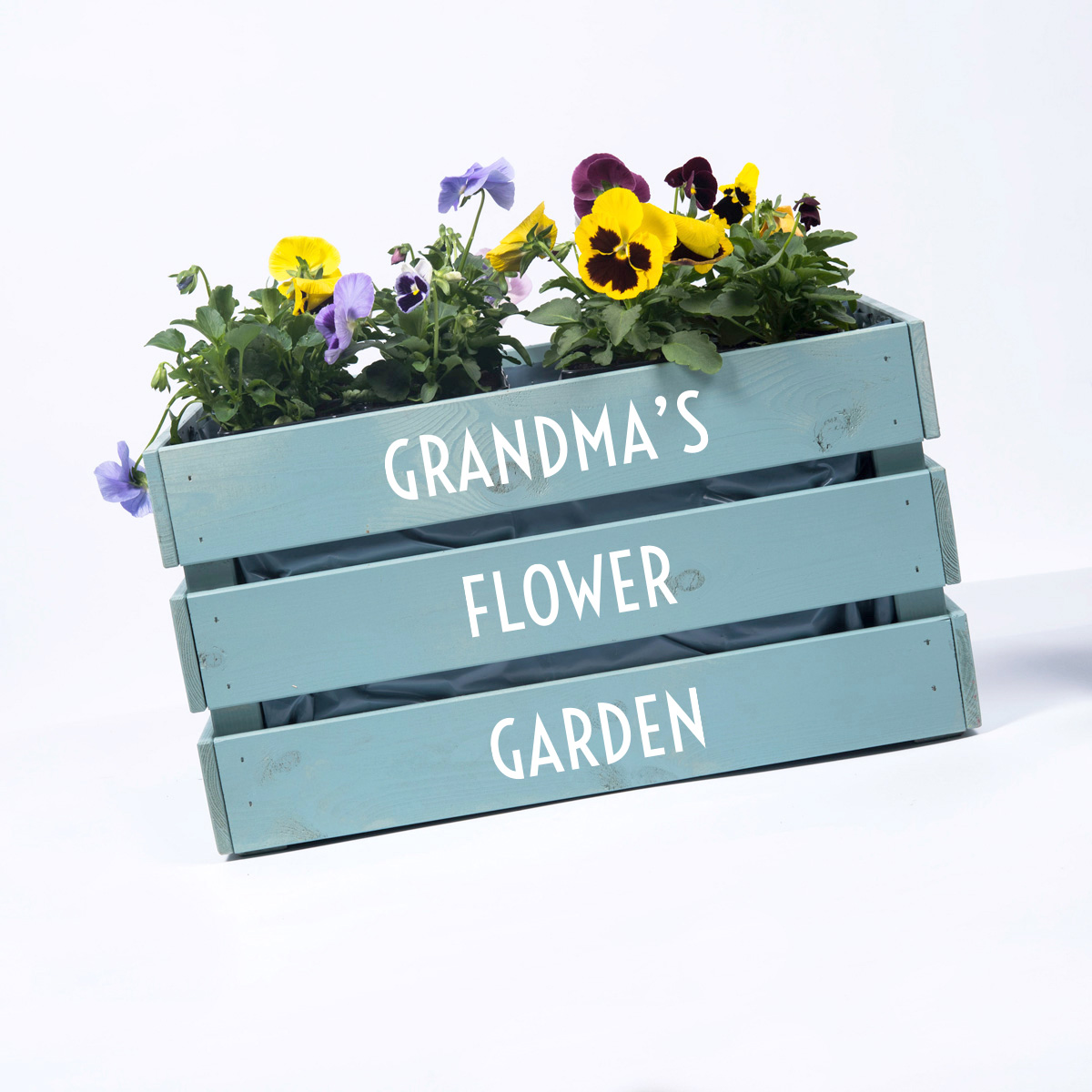 Personalised Large Wooden Crate - Any Message Planter