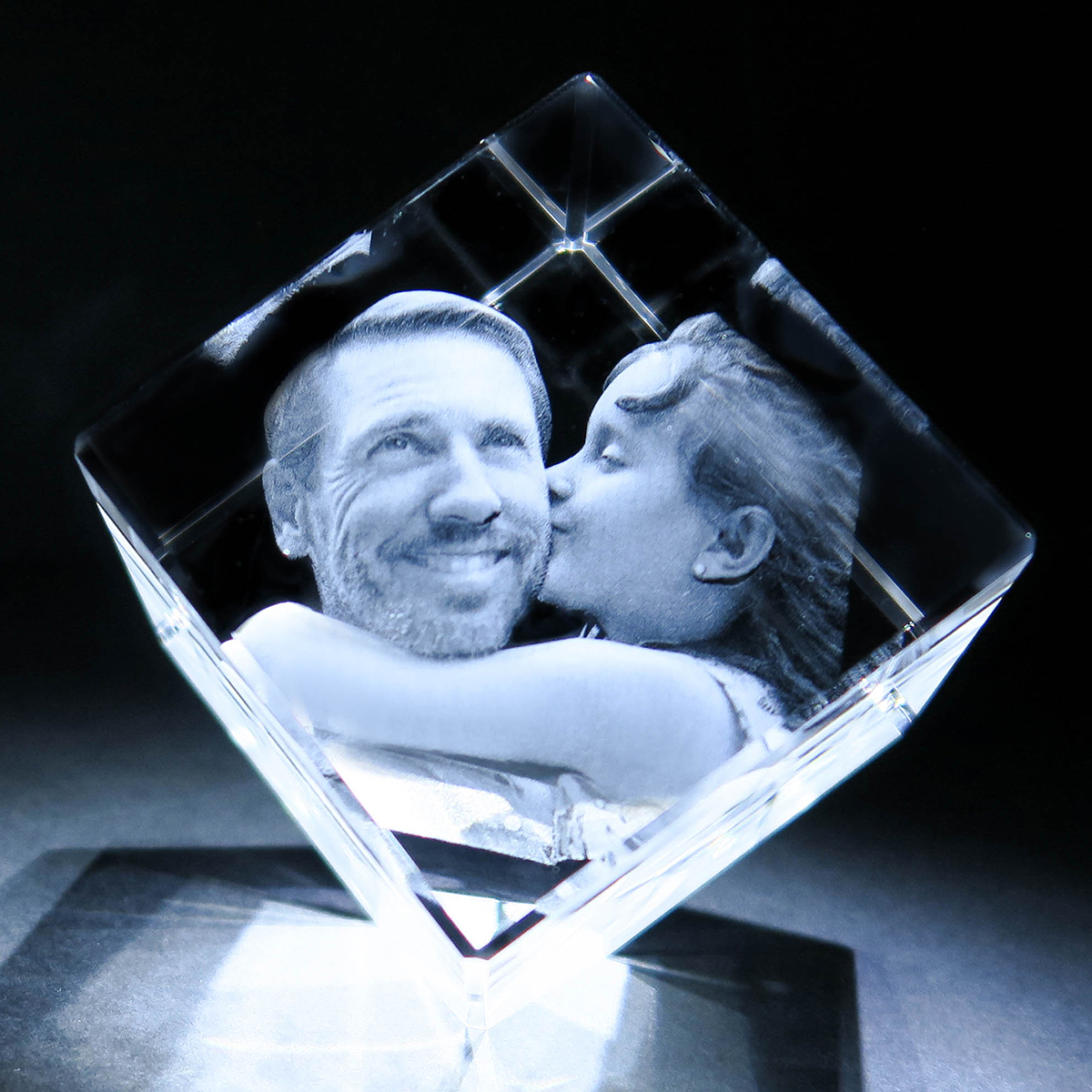 Photo Upload 3D Glass Diamond Ornament