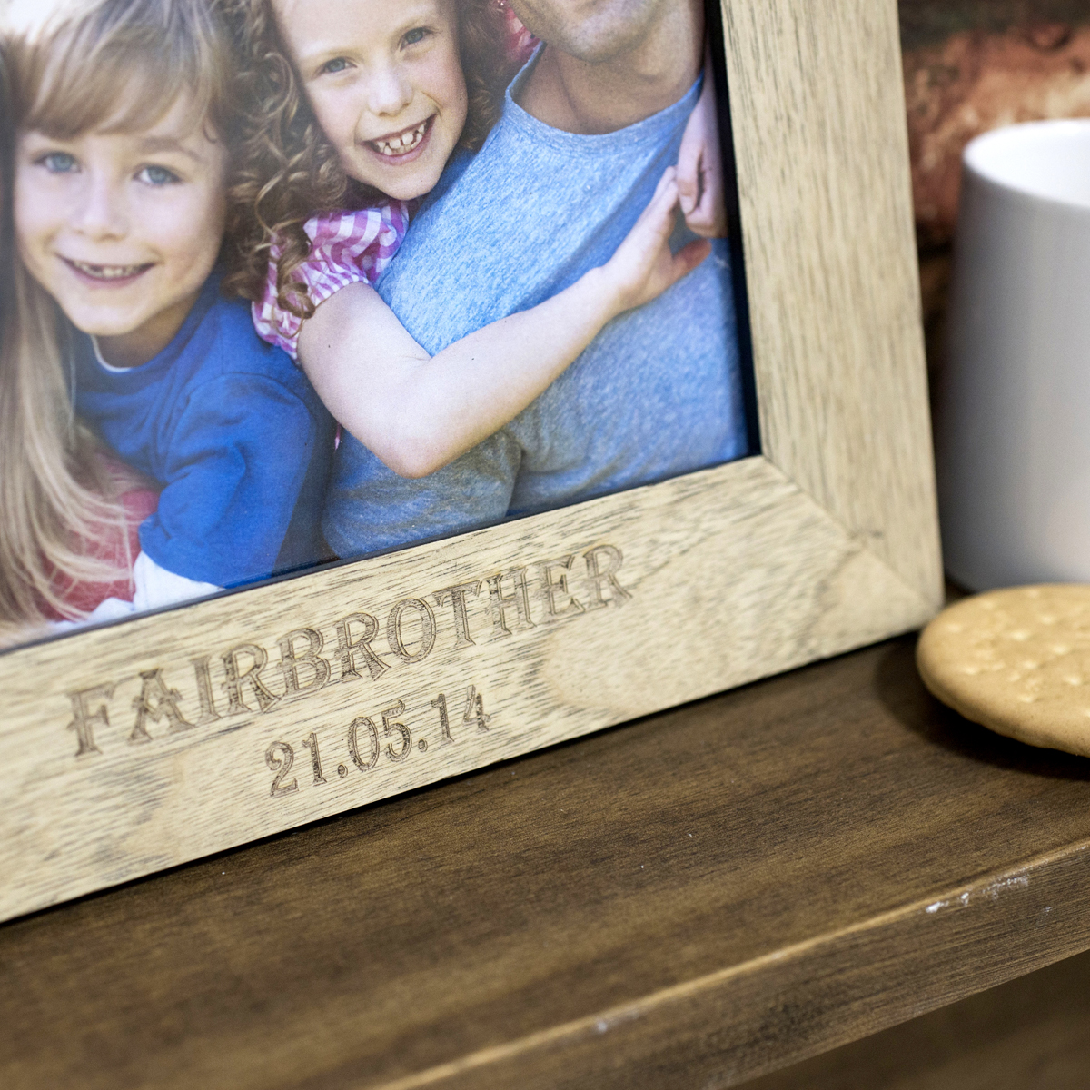 thumbnail image 2 of Personalised Wooden Photo Frame 6x4 – Engraved Family Member Gift (Select Silverware PF206-G45) 2 of 5